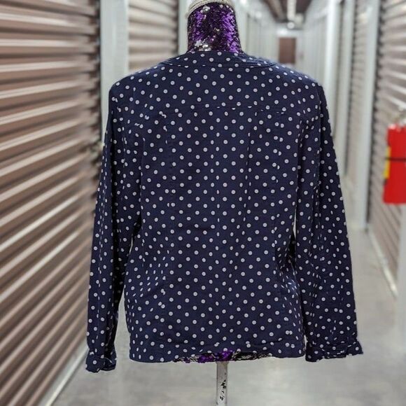 Vintage Appleseed's Petite PXL Blue Polkadot Button Jacket - Picture 3 of 7